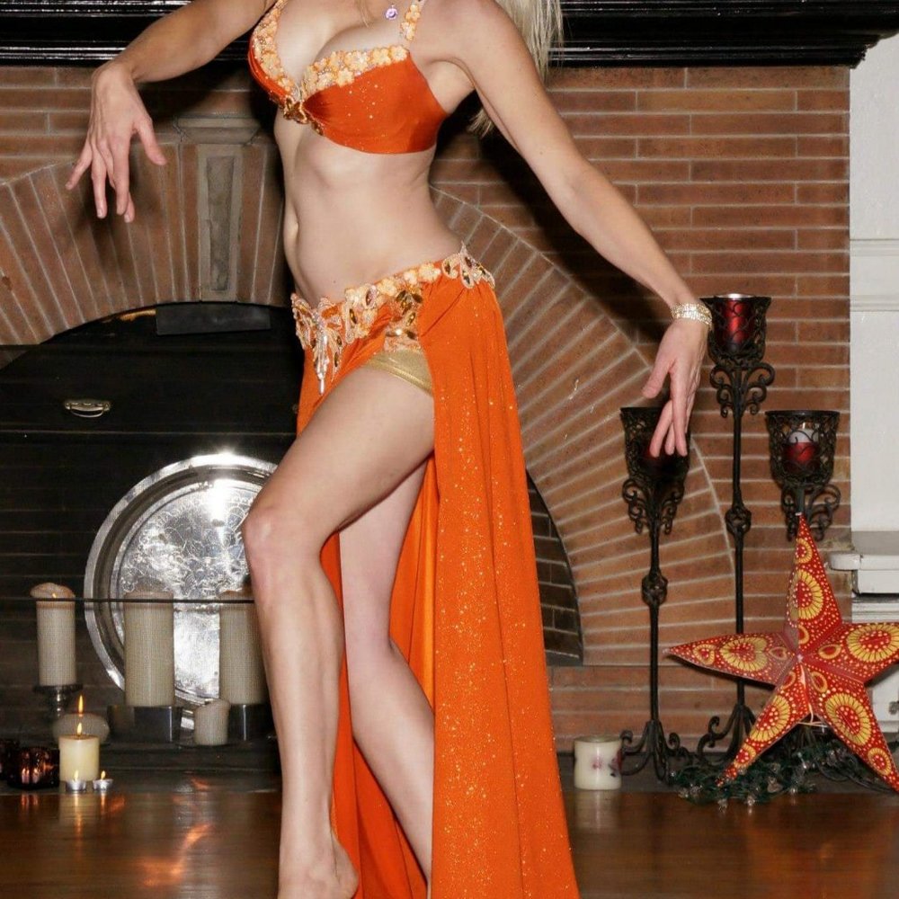 Orange Bellydance Costume by Oranit Kaggan, Professional